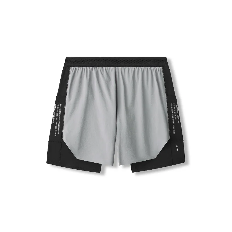 Custom Long Shorts for Women-0953. Aerotex™ Hybrid Liner Short -  Slate Grey/Black