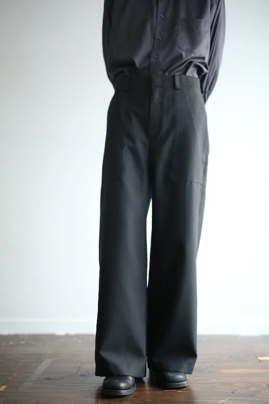 Custom Low-Rise Joggers-"DEAD STOCK" WIDE FLARE TROUSERS