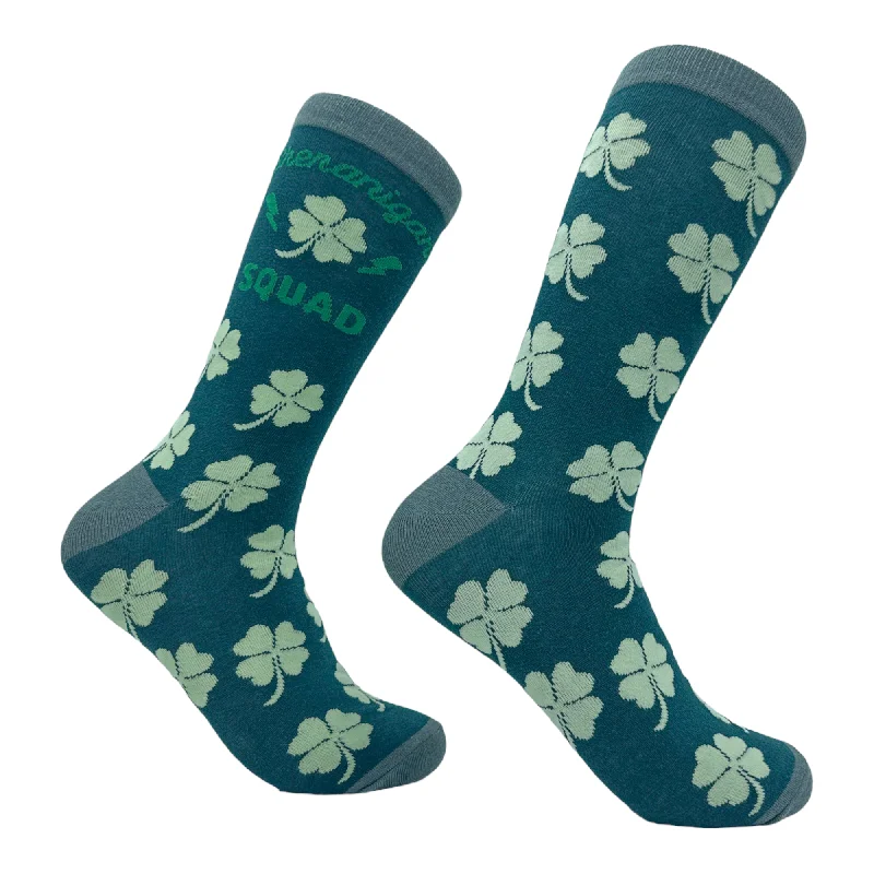 Custom Customized Running Socks-Men's Shenanigans Squad Socks Funny St Paddys Day Parade Novelty Footwear