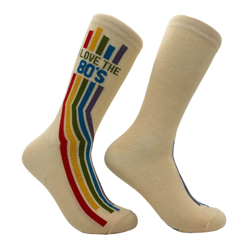 Custom Comfy Lounge Socks-Women's I Love The 80s Socks