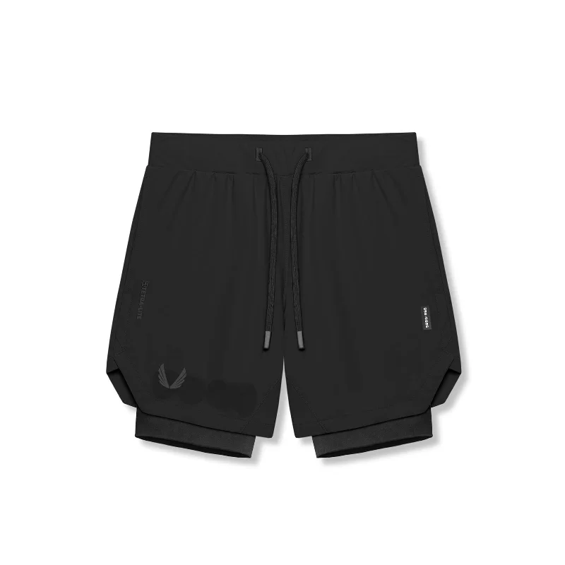 Custom Shorts for Teams-0866. Tetra-Lite® 7" Liner Short - Black "Black Wings"/Black