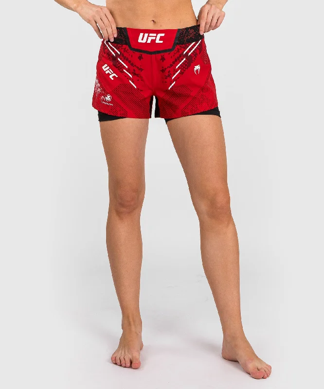 Custom Shorts with Hidden Pockets-UFC Adrenaline by Venum Authentic Fight Night Women’s Fight Short - Red