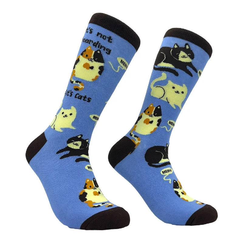 Custom Dress Socks-Women's Its Not Hoarding If Its Cats Socks