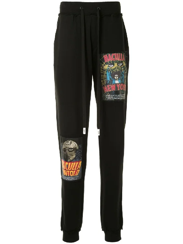 Custom Cycling Pants-VINTAGE POSTER KNIT JOGGER BLACK