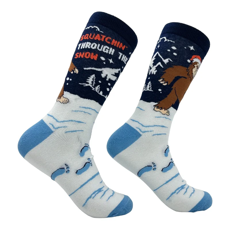 Custom Sports Socks-Men's Squatchin Through The Snow Socks