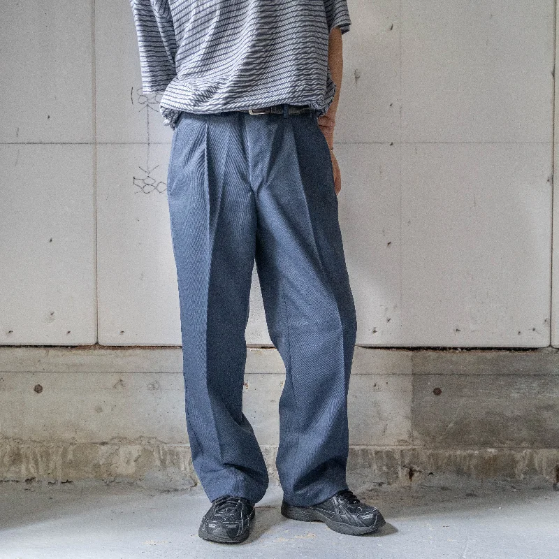 Custom Hiking Cargo Pants-1970-80s Italy smoke blue one tuck work trouser 'dead stock'