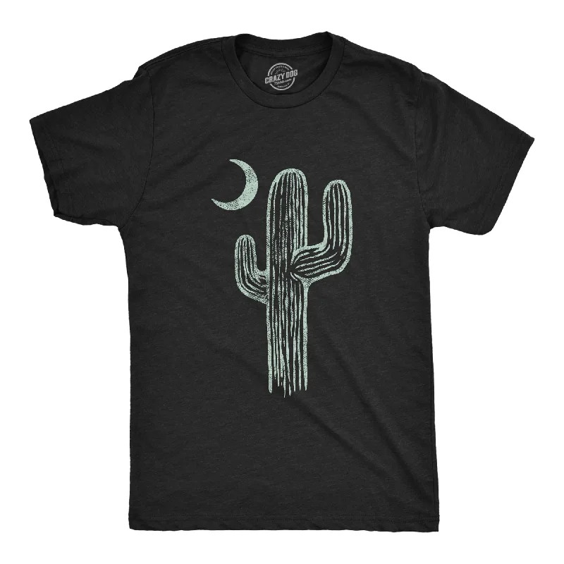 Custom T-Shirts for Arts and Crafts-Cactus Moon Men's T Shirt