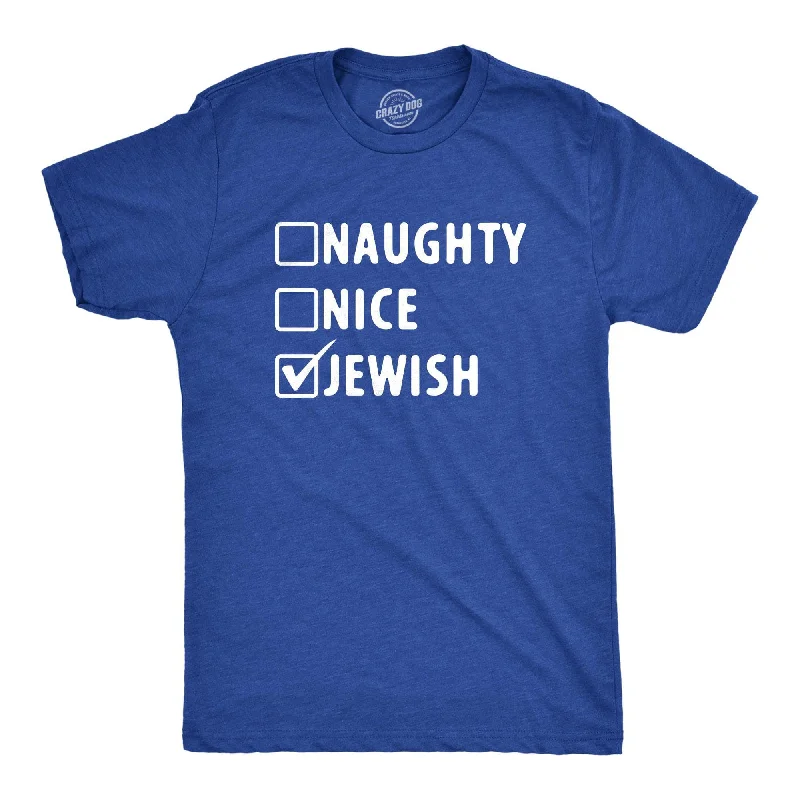 Custom T-Shirts for Sun Protection-Naughty Nice Jewish Men's T Shirt