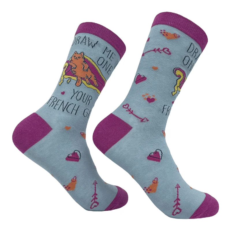 Custom Boot Socks-Women's Draw Me Like One Of Your French Girls Socks