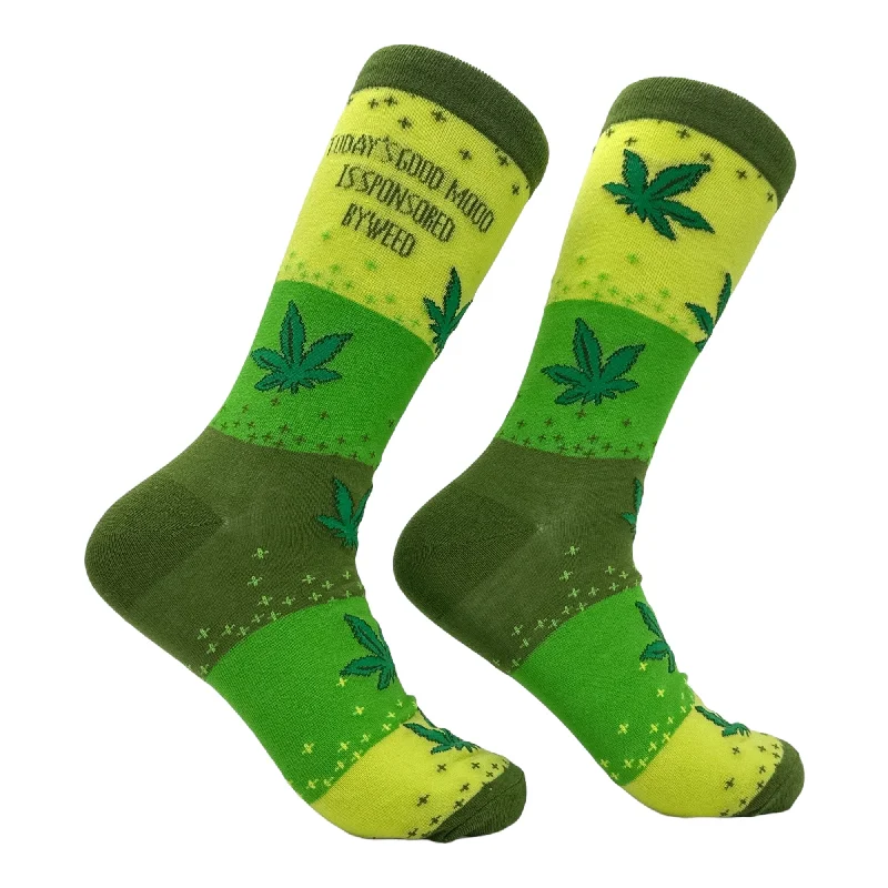 Custom Performance Socks-Men's Today's Good Mood Is Sponsored By Weed Socks