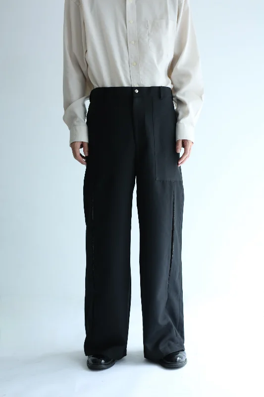 Custom Windbreaker Pants-CUTTING SWITCHING FLARE TROUSERS