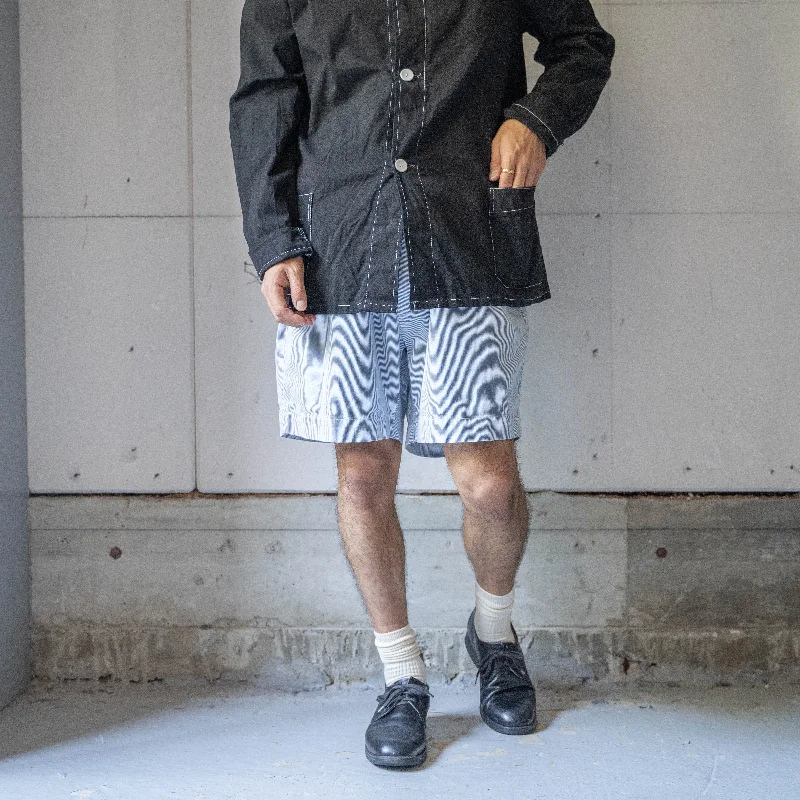 Custom Slim Fit Chinos-1990s Ralph Lauren blue × white striped shorts 'with waist cord remake'