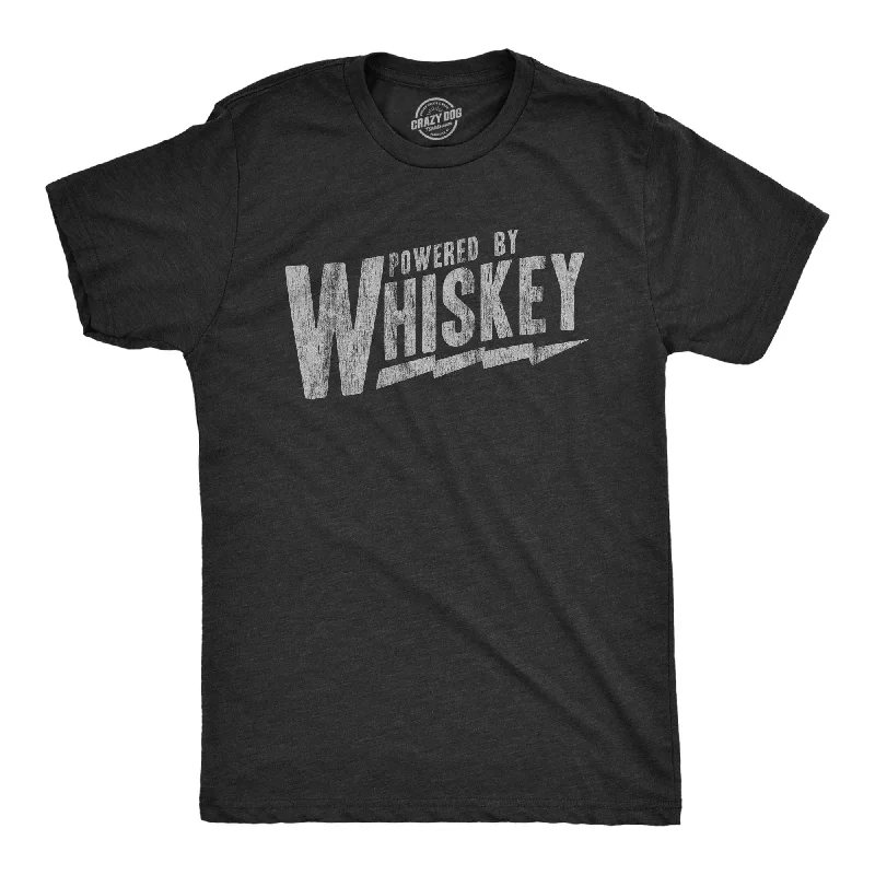 Custom T-Shirts with Mountain Graphics-Powered By Whiskey Men's T Shirt