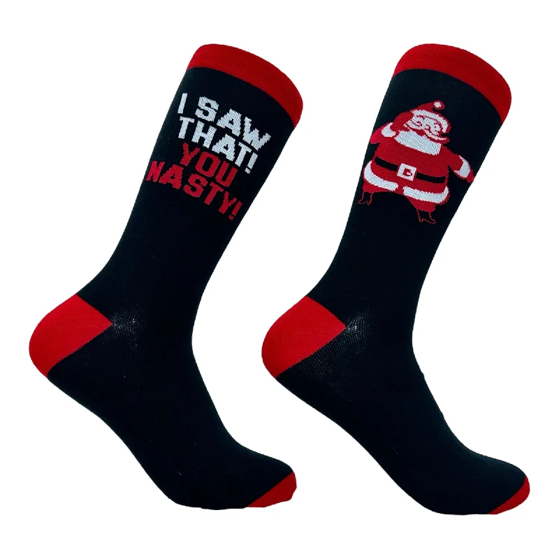 Custom Soft Wool Socks-Men's I Saw That You Nasty Socks