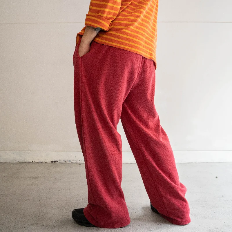 Custom Stretch Denim Pants-1990-00s 'POLO Ralph Lauren' red color  pajama pants 'with waist cord'