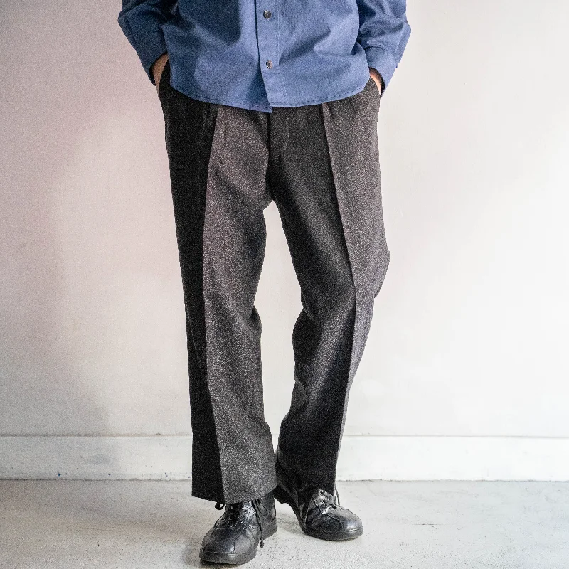 Custom Winter Pants-around1990s Japan vintage black color 2tuck wool pants