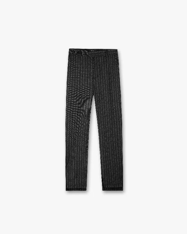 Custom Lounge Pants-Stepped Hem Pant - Black Pinstripe