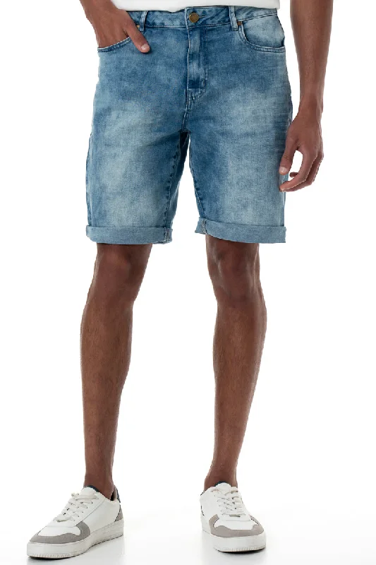 Custom Shorts with Stretchable Materials-Denim Shorts _ 153937 _ Light Wash