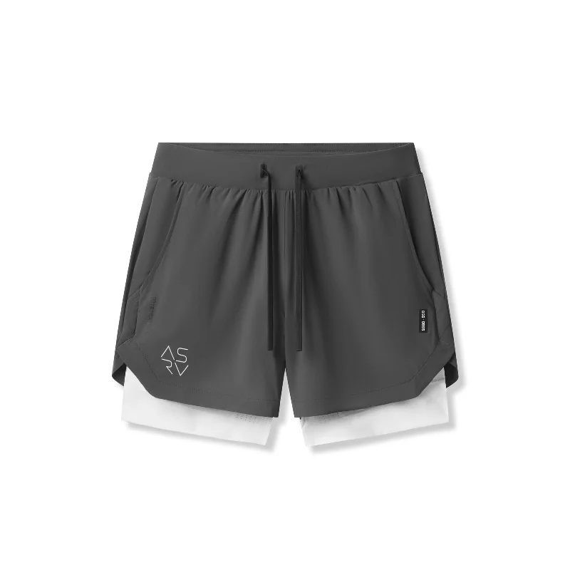 Custom Shorts for Laborers-0865. Tetra-Lite® 5" Liner Short - Space Grey "Cyber"/White