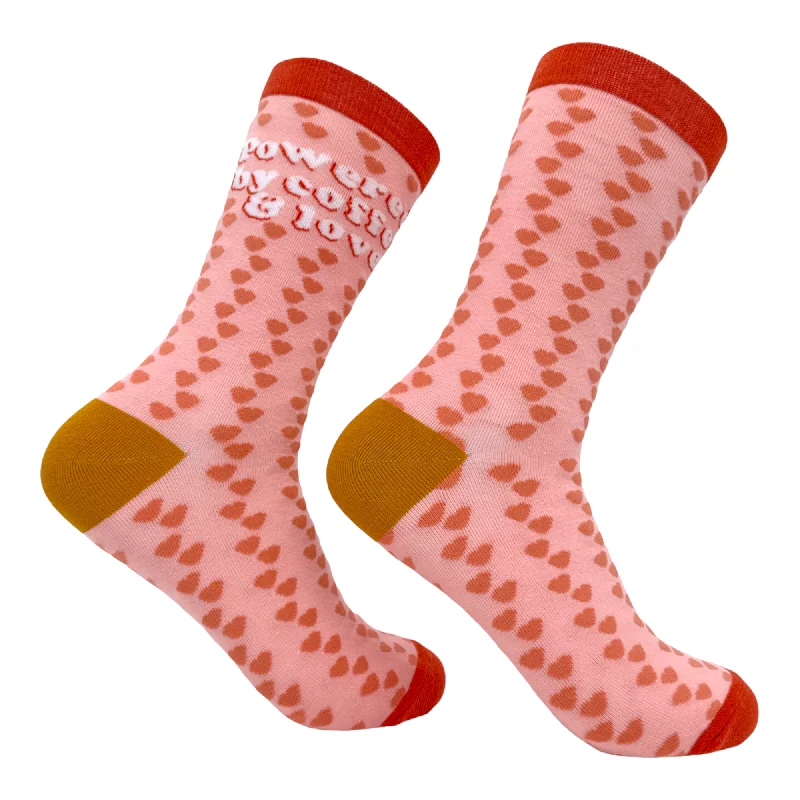 Custom Socks for Matching Outfits-Women's Powered By Coffee And Love Socks