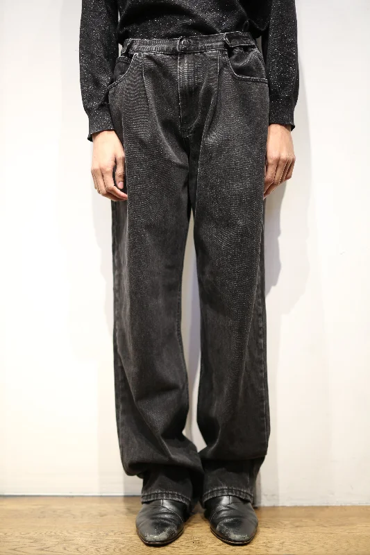 Custom Corduroy Pants-00's BLACK STRAIGHT DENIM PANTS