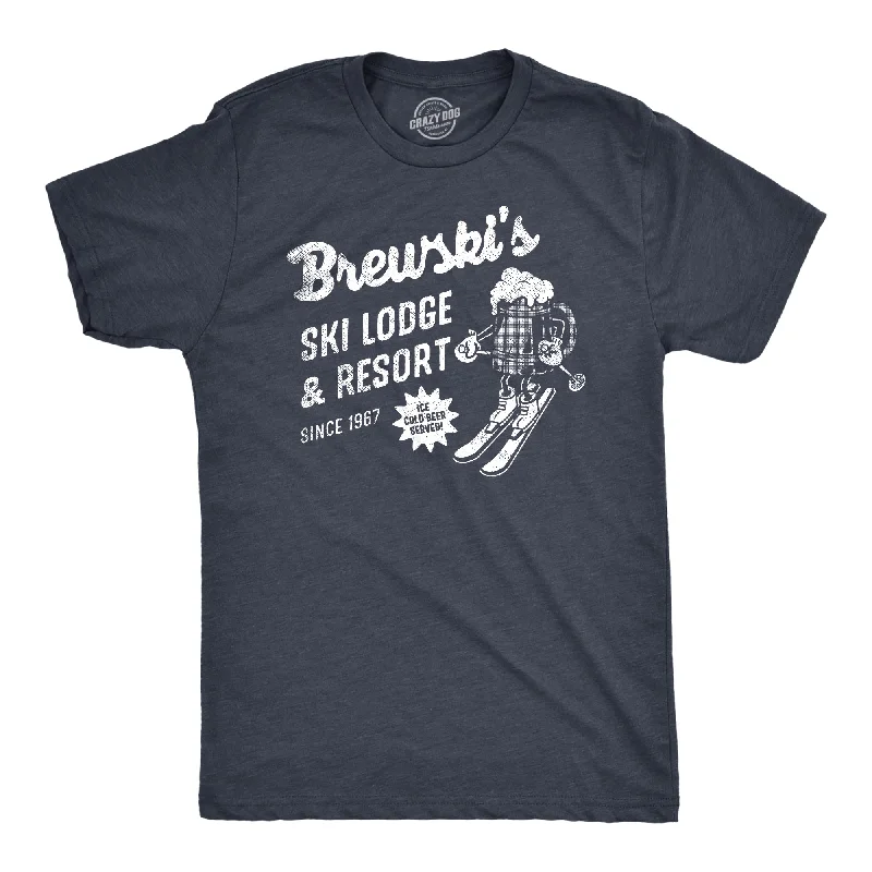 Personalized T-Shirts for Gifts-Brewskis Ski Lodge And Resort Men's T Shirt