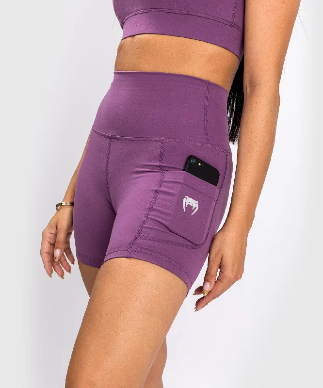 Custom Shorts for Marathon Runners-Venum Essential Women's Bike Shorts - Dusky Orchid/Brushed Silver