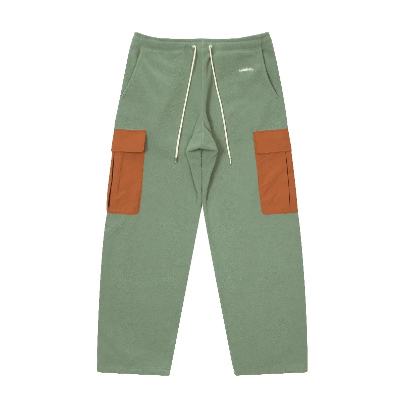 Custom Stretchy Yoga Pants-Fleece Cargo Pants (slate green)