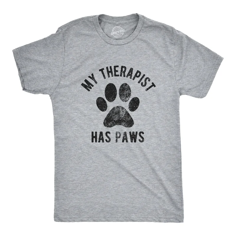 Custom T-Shirts for Eco-Conscious Consumers-My Therapist Has Paws Men's T Shirt