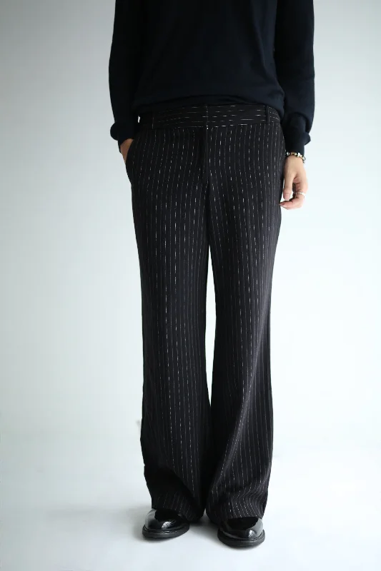 Custom Hiking Pants-90's STRIPED FLARE TROUSERS