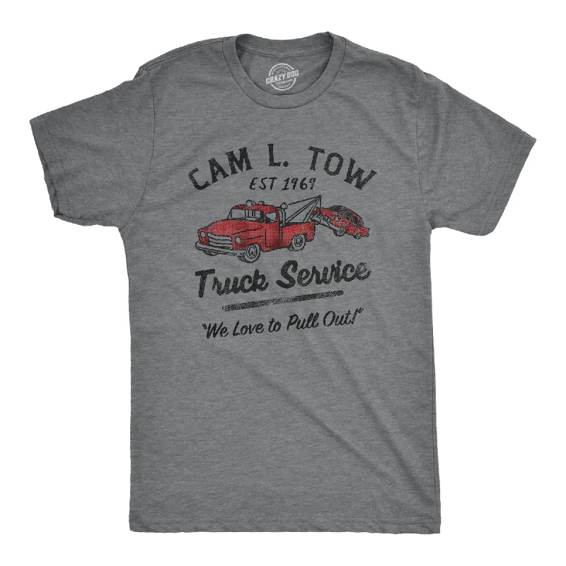 Custom T-Shirts with Sustainable Fabrics-Cam L Tow Truck Service Camel Tow Men's T Shirt