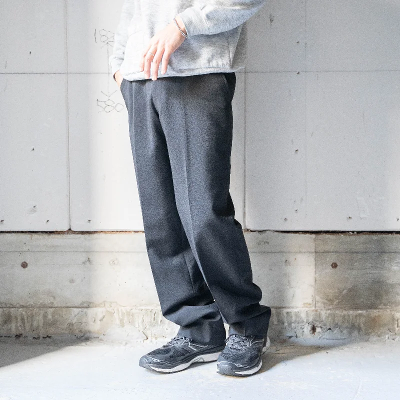 Custom Stretchy Yoga Pants-1990s Japan vintage black color wool × mohair slacks