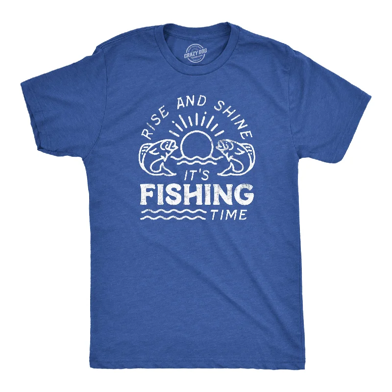 Custom T-Shirts for Beach Days-Rise And Shine Its Fishing Time Men's T Shirt