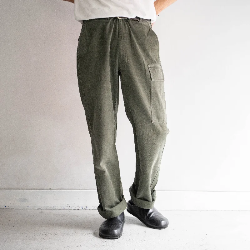 Custom Designer Pants-1980-90s Belgium military cargo pants -one pocket cargo-