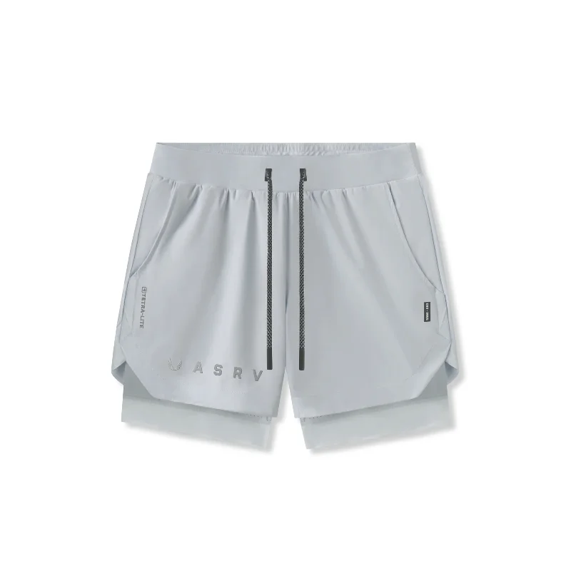 Custom Shorts with Geometric Patterns-0865. Tetra-Lite® 5" Liner Short - Slate Grey "Reflective Classic"