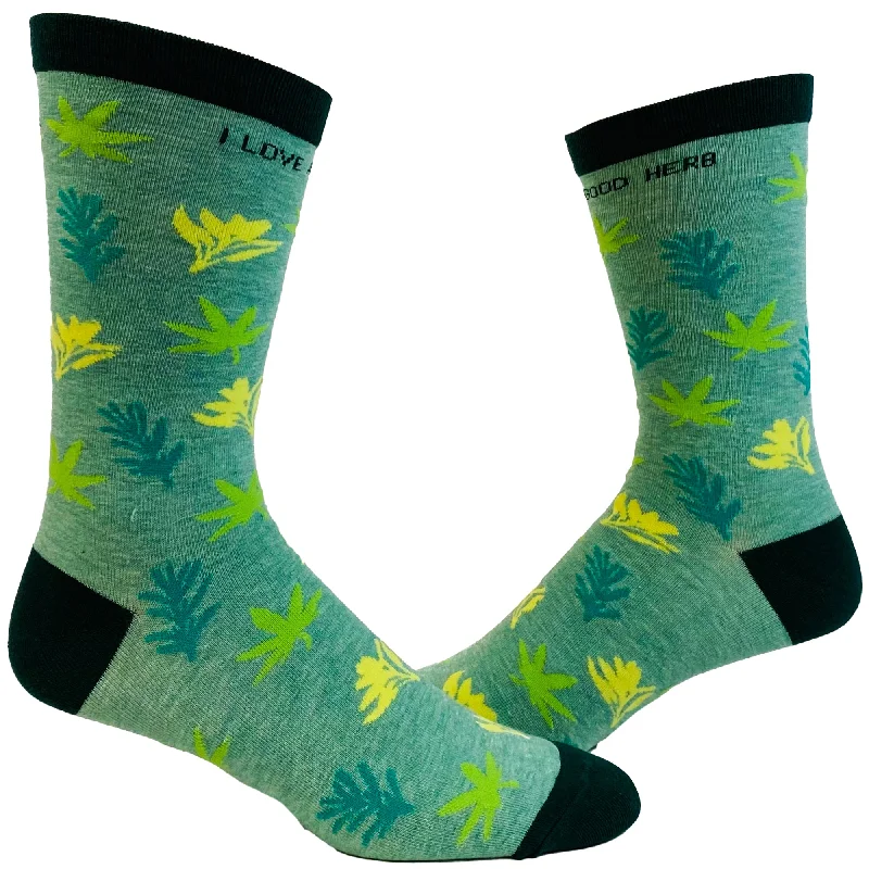 Custom No-Show Socks-Men's I Love A Good Herb Socks