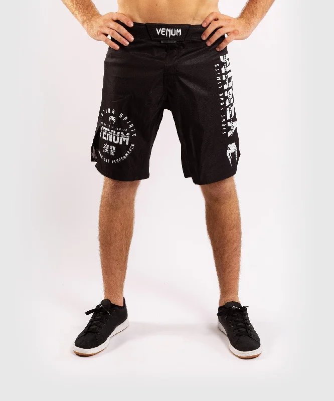 Custom Workout Shorts-Venum Signature Fightshorts - Black/White