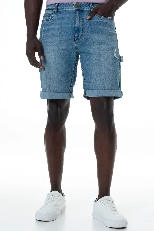 Custom Shorts with Organic Cotton-Denim Shorts _ 153913 _ Light Wash