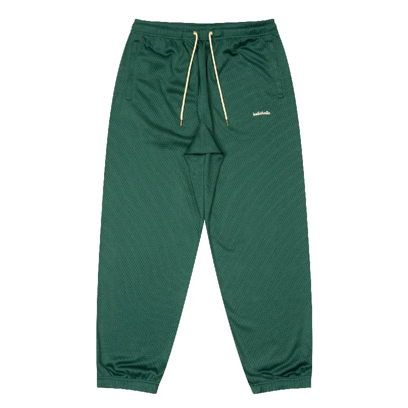 Custom Eco-Conscious Joggers-Logo Mesh Long Pants (dark green)