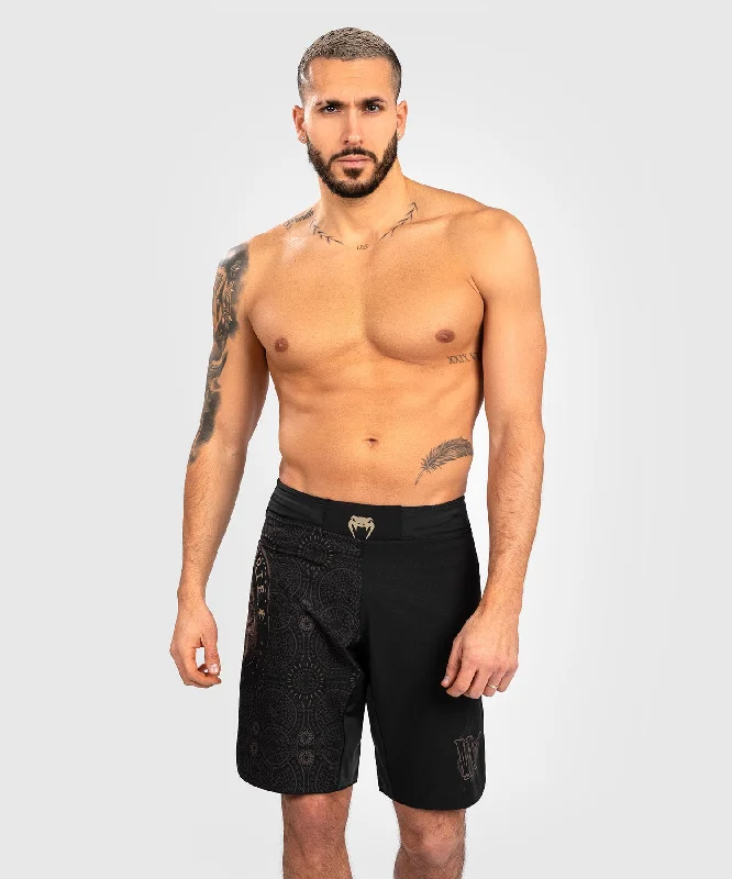 Custom Shorts for Casual Style-Venum Santa Muerte Dark Side - Fightshorts - Black/Brown