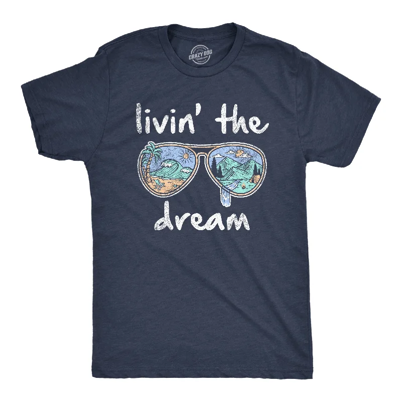 Custom T-Shirts for Concerts-Livin' The Dream Men's T Shirt