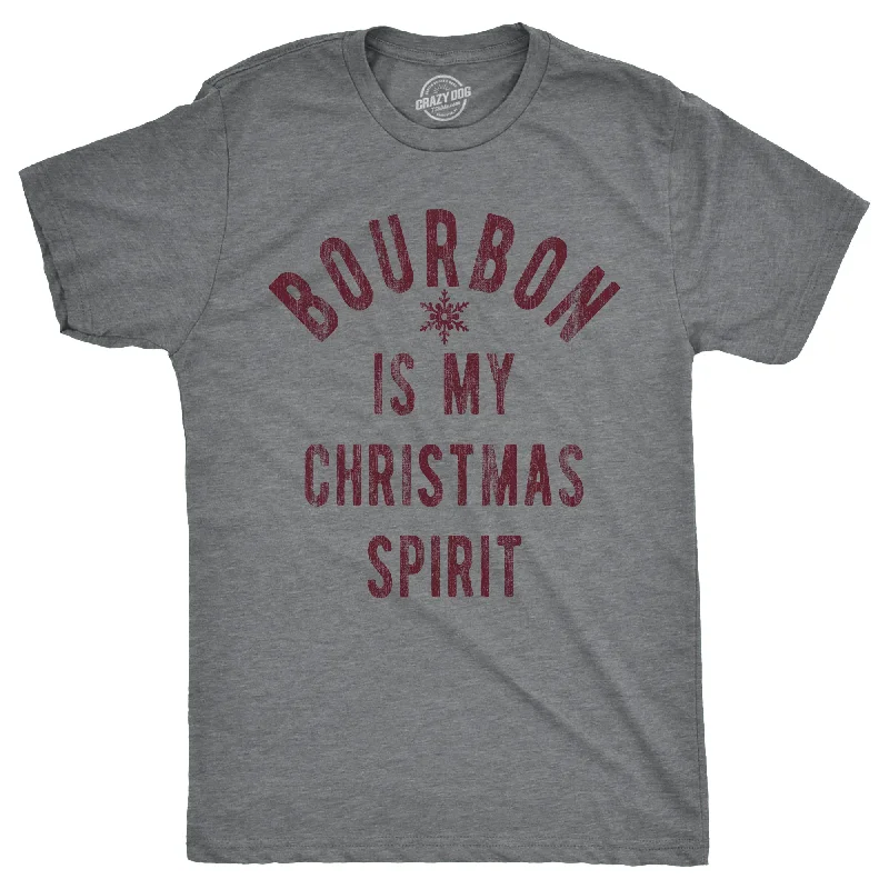 Custom T-Shirts for Charity Events-Bourbon Is My Christmas Spirit Men's T Shirt