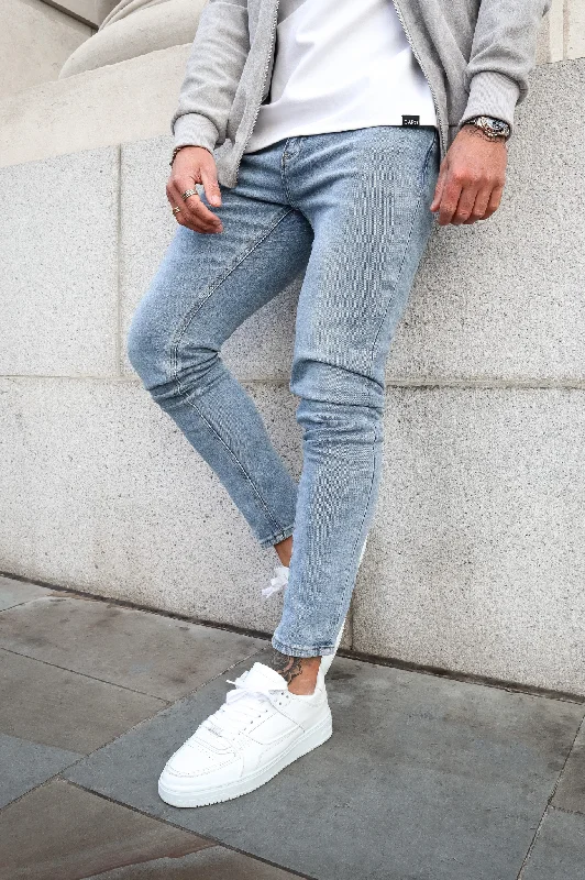 Custom Pleated Pants-Capo Slim Fit Denim Jeans - Blue