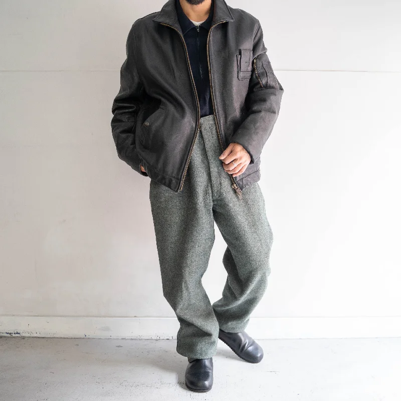 Custom Work Pants-1940-50s Swiss military side line wool pants 'early model' 'dead stock'