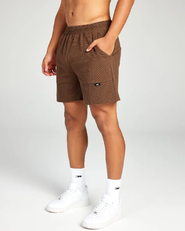 Custom Shorts for College Events-Signal Waffle Shorts - Brown