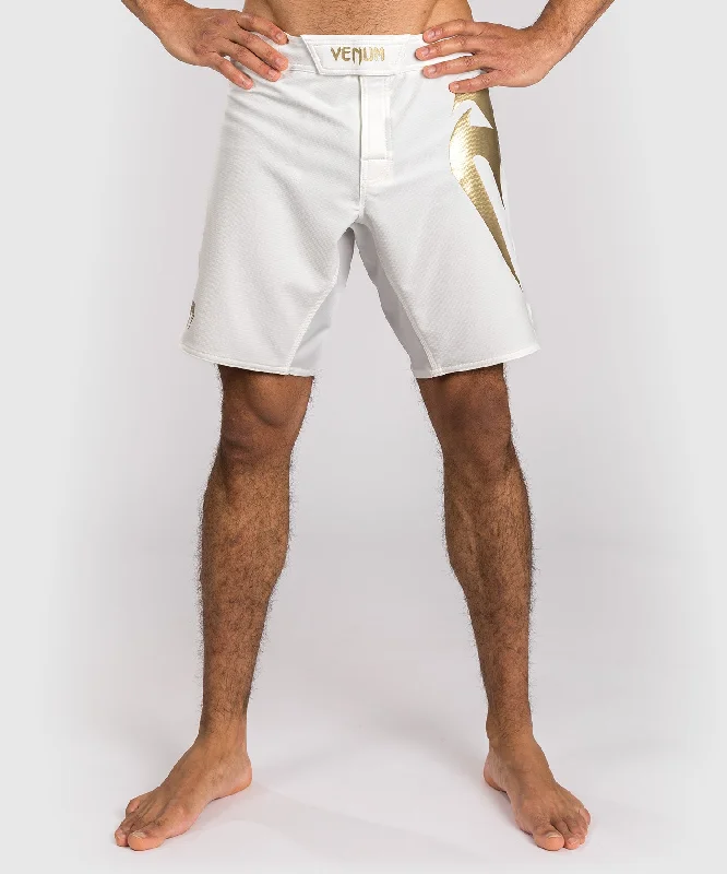 Custom Shorts for Beach Vacations-Venum Light 5.0 Fight Shorts - White/Gold