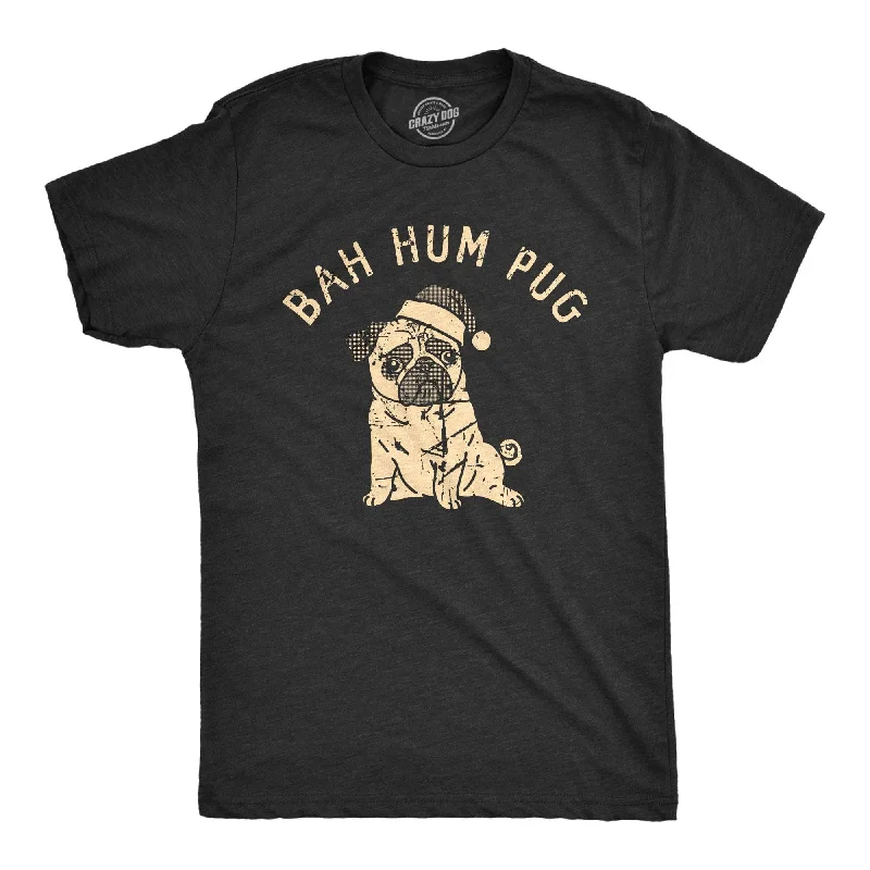 Custom T-Shirts for Marathon Runners-Bah Hum Pug Men's T Shirt