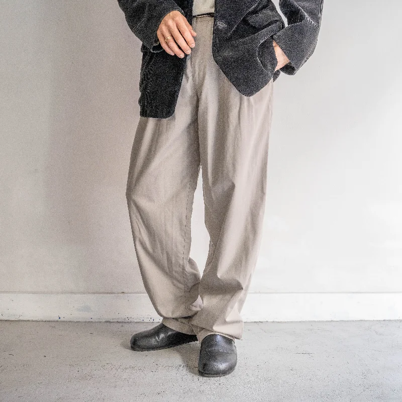 Custom Basketball Pants-around 1980s Germany greige color cotton × poly two tuck slacks