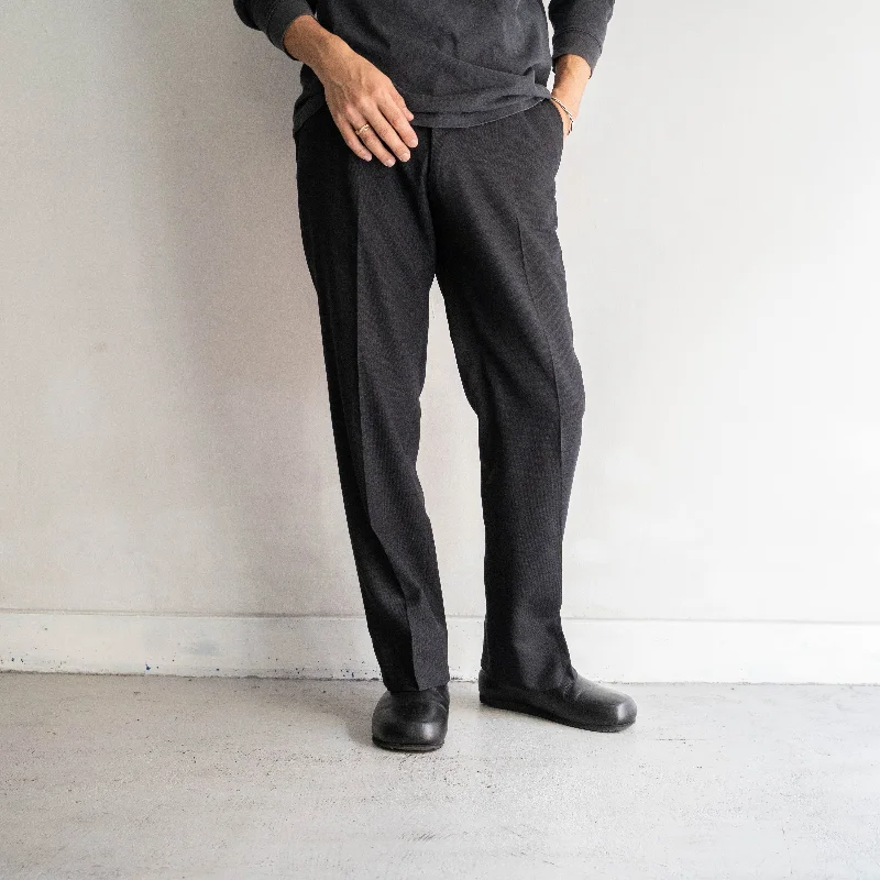 Custom Skinny Pants-around 1960s Japan vintage dark navy wool slacks -good color pattern-