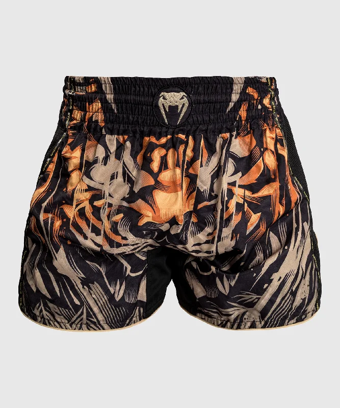 Custom Relaxed Fit Shorts-Venum Tiger Muay Thai Shorts - Black/Neon Orange